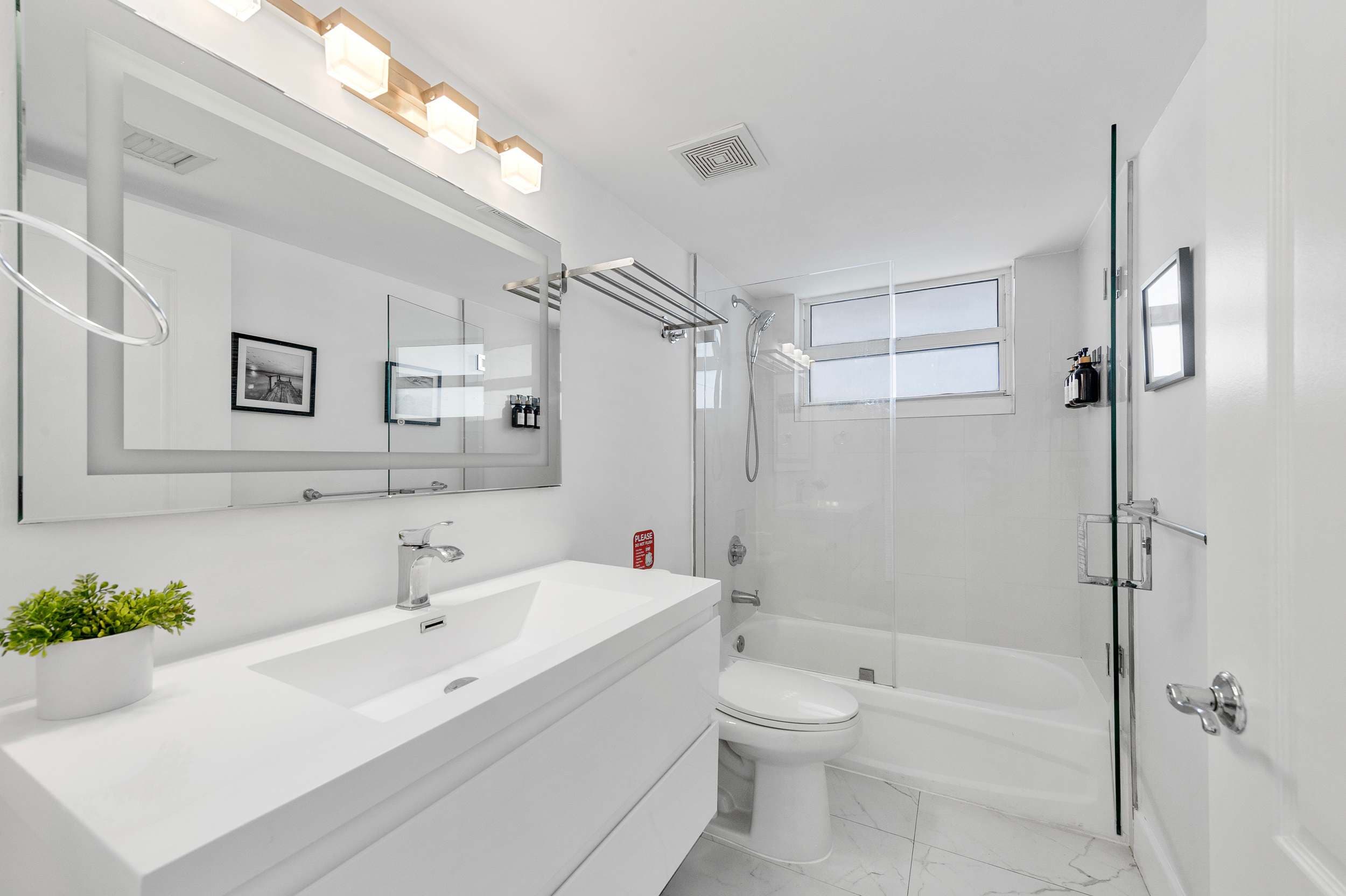Spa-like bathroom with clean lines and contemporary fixtures.