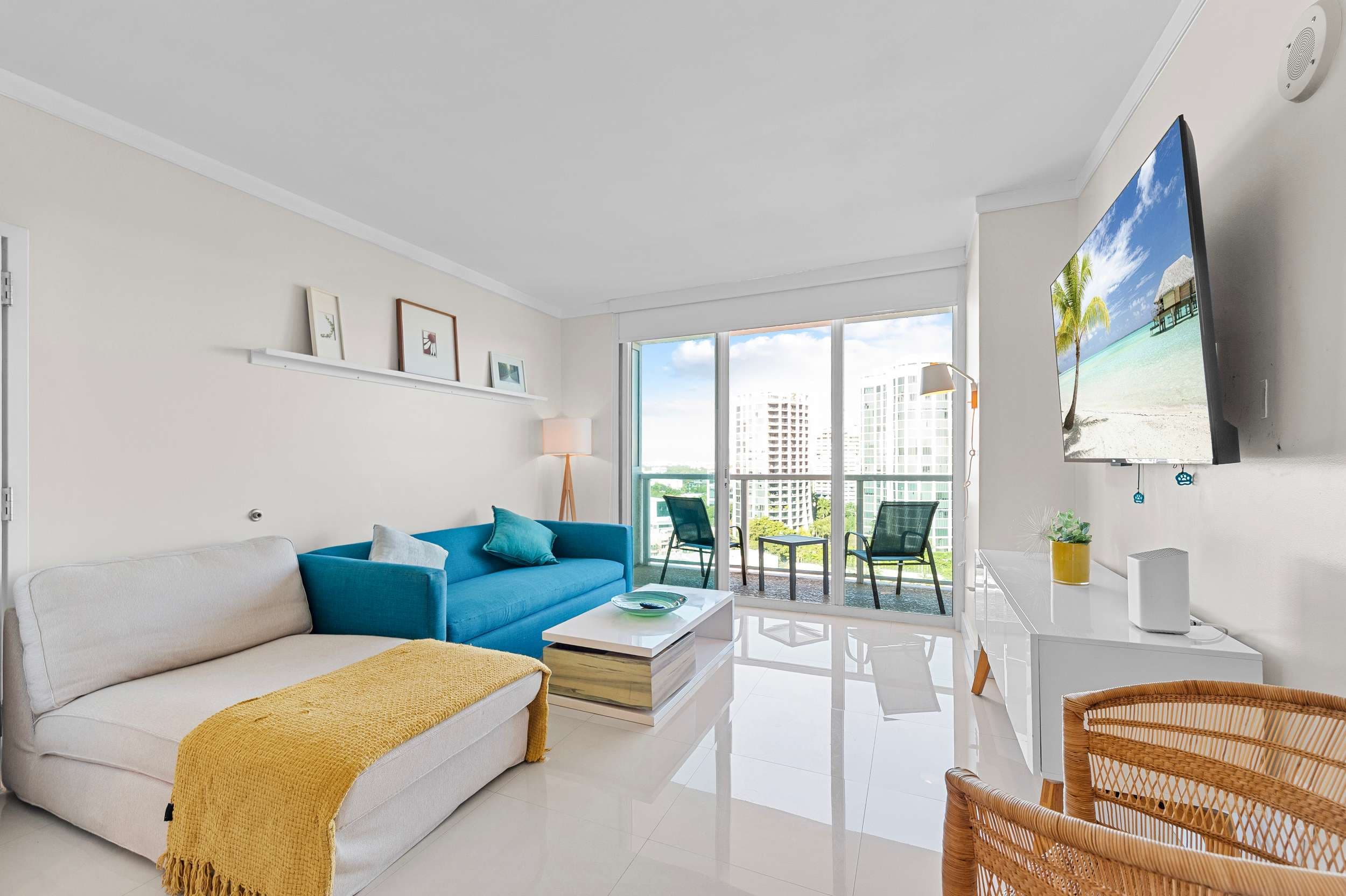 Bright Living Area with Balcony Access