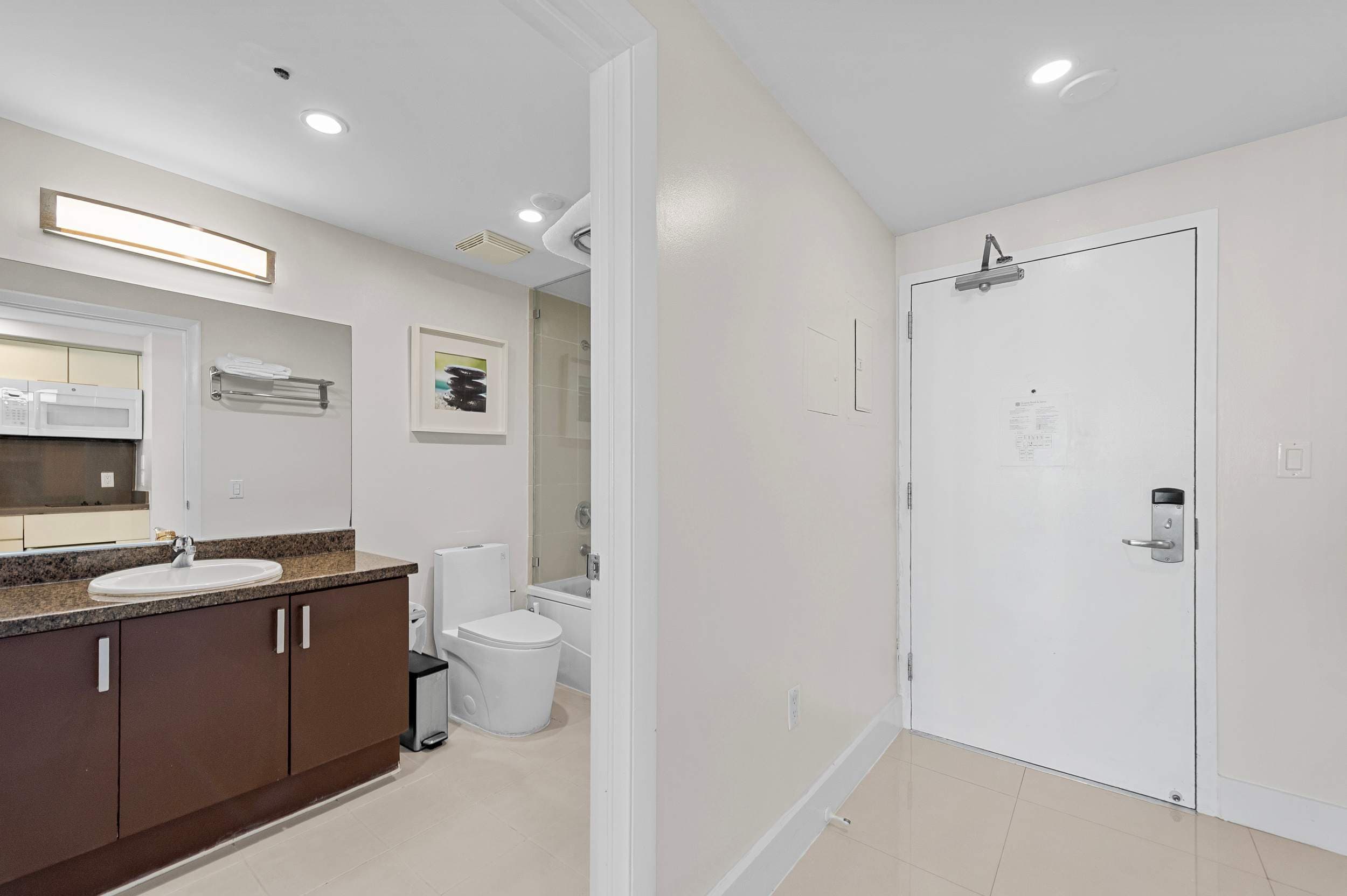 Entrance hallway with bathroom access