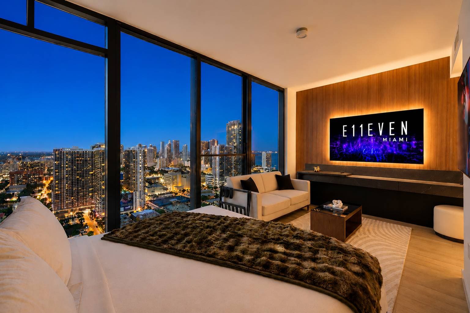 Stunning city & water views from your king bed