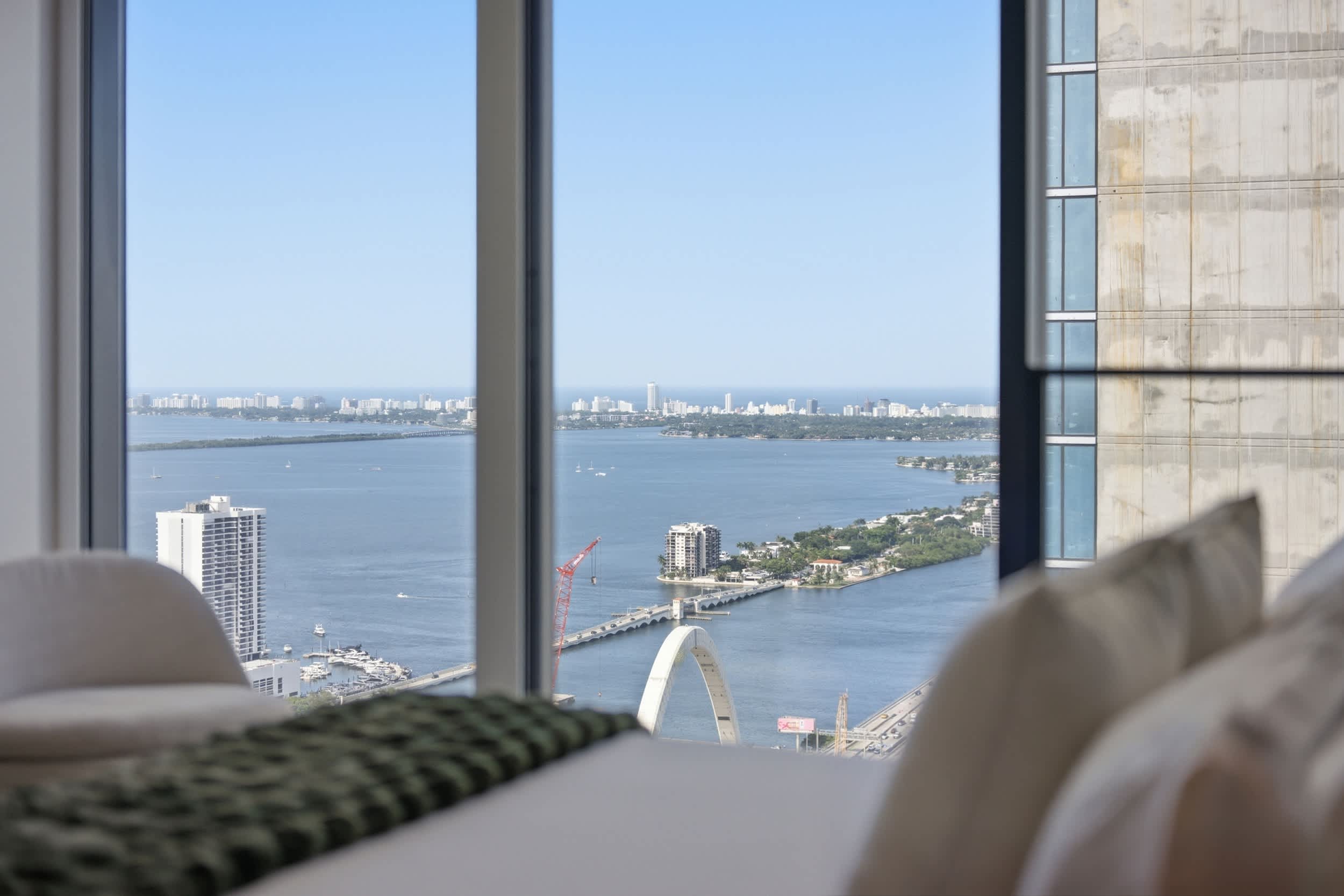 Breathtaking water views from the bedside.