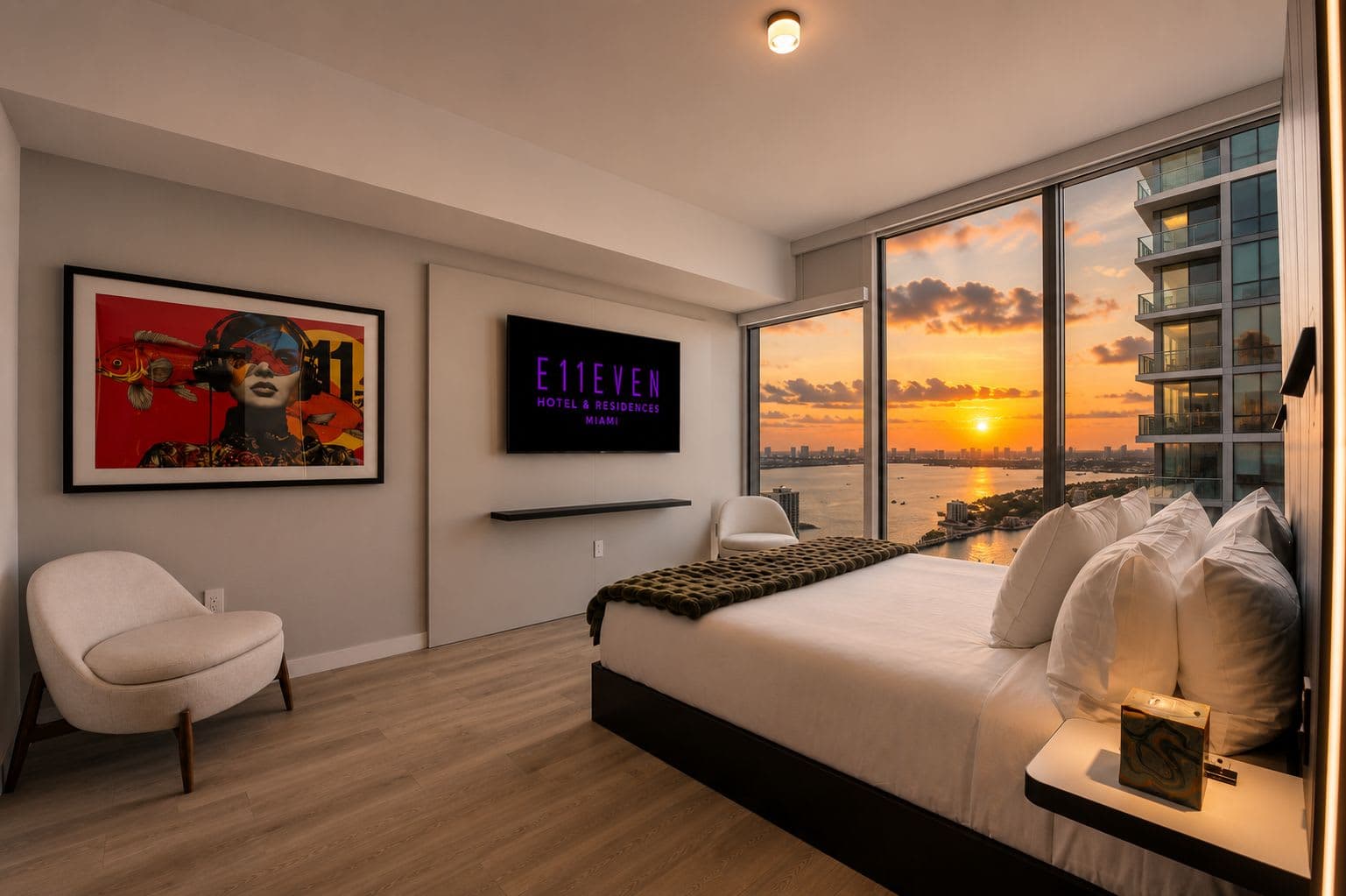 Cozy bedroom with natural light.
